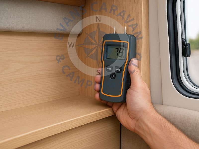 Caravan damp testing and water ingress repairs in North Wales