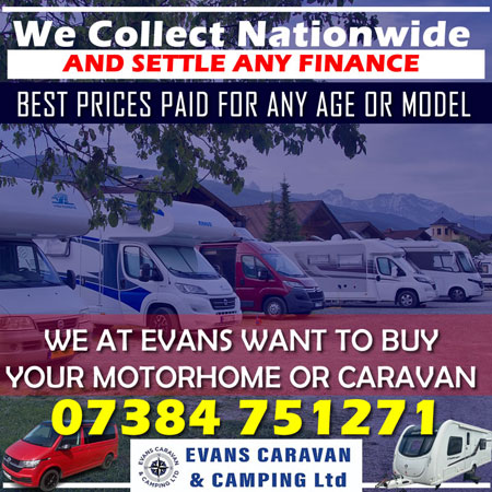 We buy your caravan and motorhome